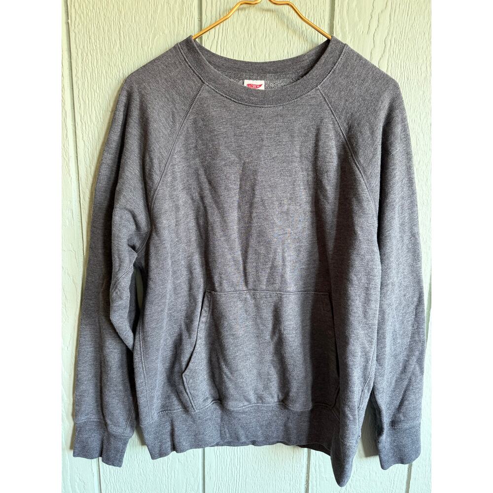 Vintage 90s J. Crew Sportswear New York Mens Fleece Sweatshirt Front Pocket M